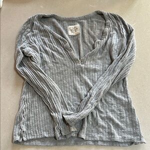 CHASER Grey Waffle Knit Henley